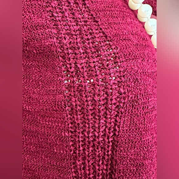 Dana Buchman Burgundy Knitted Short Sleeves Button Down Cardigan SZ SP - Picture 8 of 16